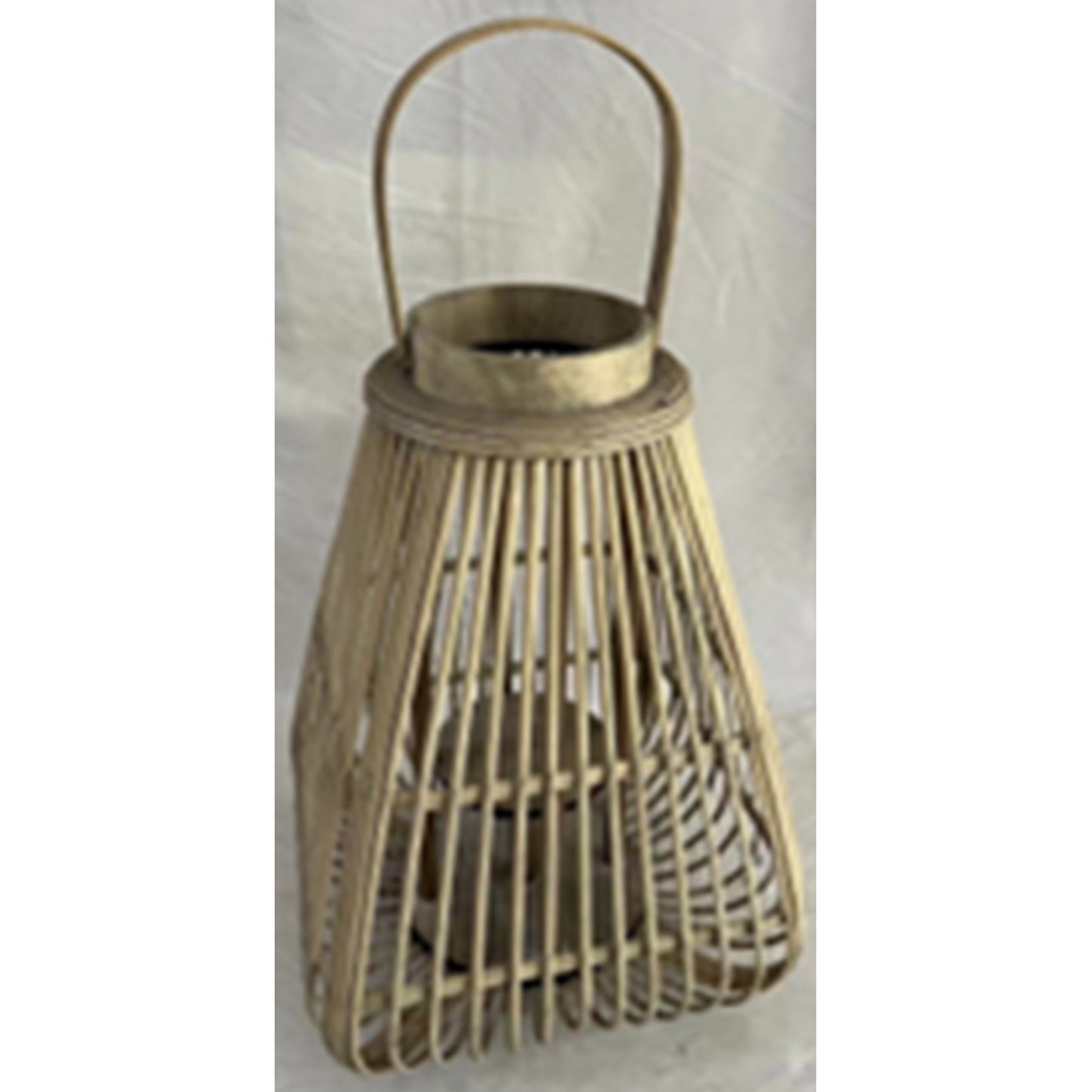 Large Peardrop Wicker Lantern With Glass Holder
