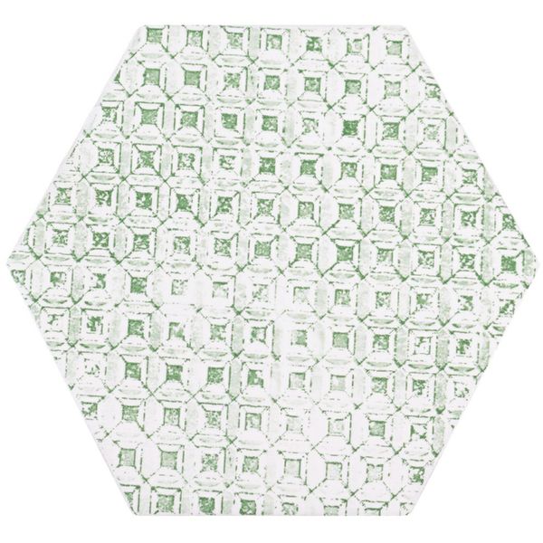 Souk Green Patchwork Hexagon Tiles 15x15cm