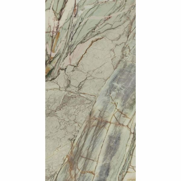 Abstract Rectified Polished Porcelain Green Floor Tiles