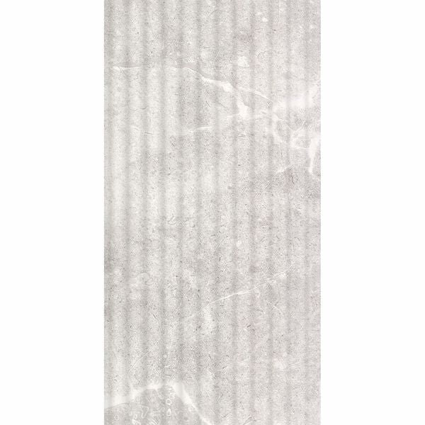 Agora Light Grey Gloss Marble Effect Decor Wall Tile 600x300