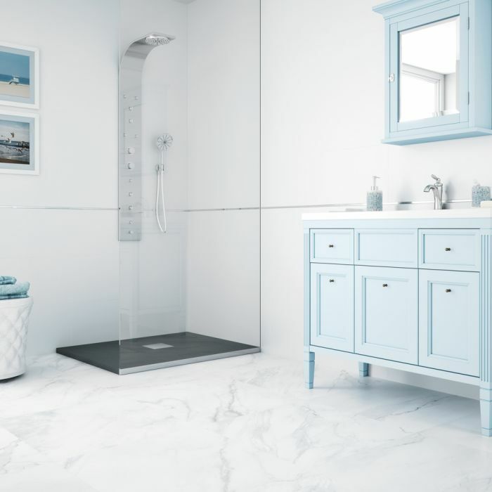 Sublime White Matt Marble Effect Tile 600x600