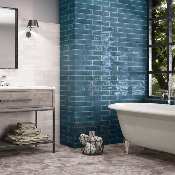 Sample Opal Marine Dark Blue Tile 75x300