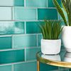 Liso Craquele Verde Azulado Green Metro Tiles 75x150