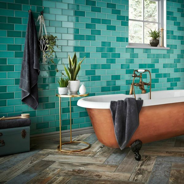 Liso Craquele Verde Azulado Green Metro Tiles 75x150