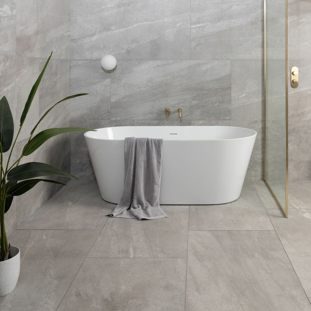 Astra Grey Matt Stone Effect Tiles 1200x600
