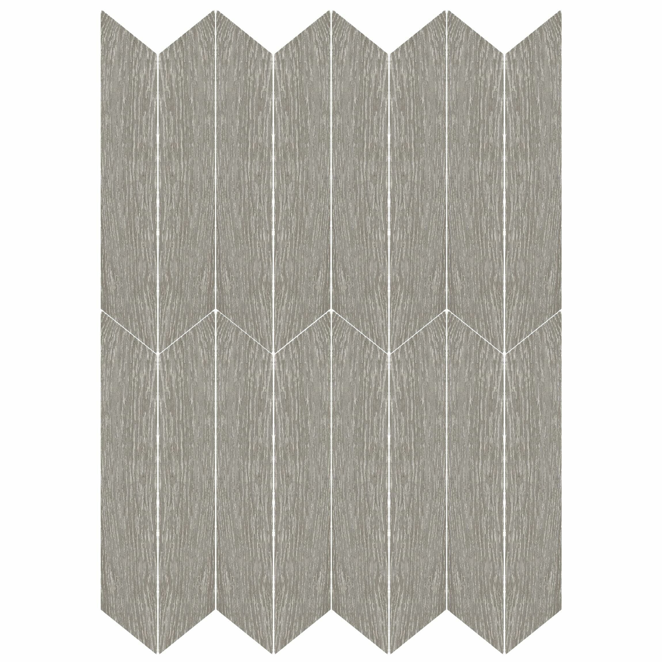 Ancona Chevron Grey Wood Effect Tile
