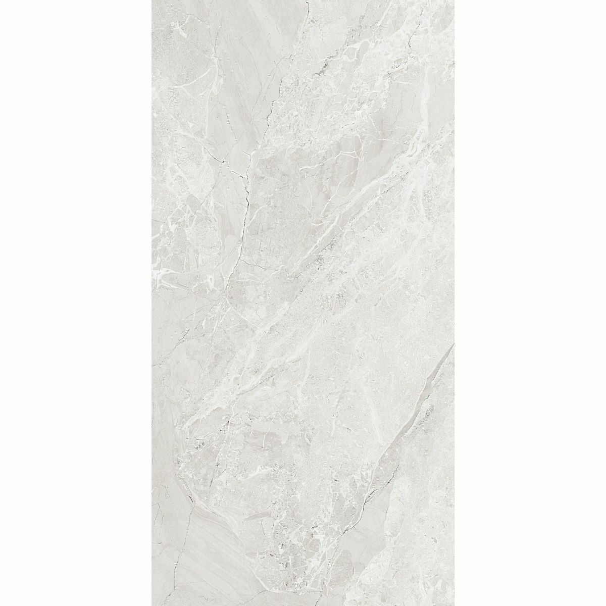 Sample - Makrana Breccia Blanco Polished Marble Effect Tile 600x1200