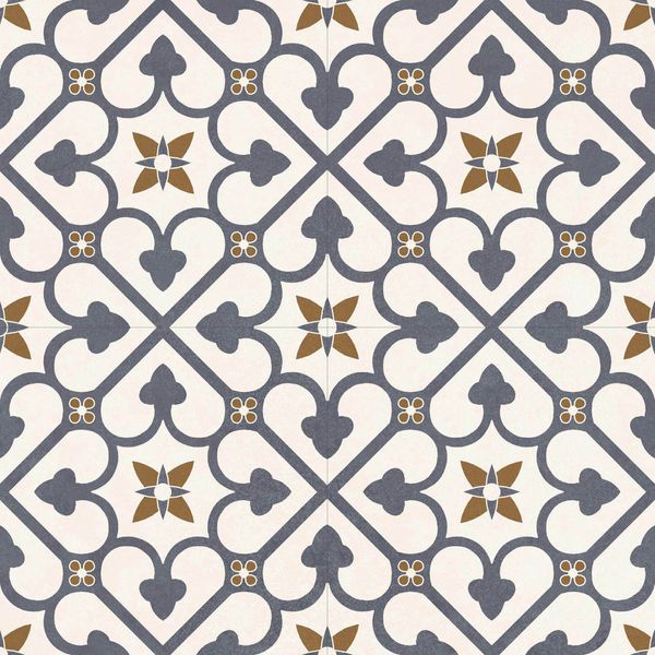 Bello Brighton Matt Blue Patterned Floor Tiles 45x45