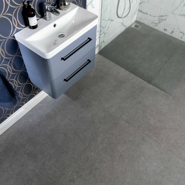 Loft Concrete Dark Grey Concrete Effect Tiles