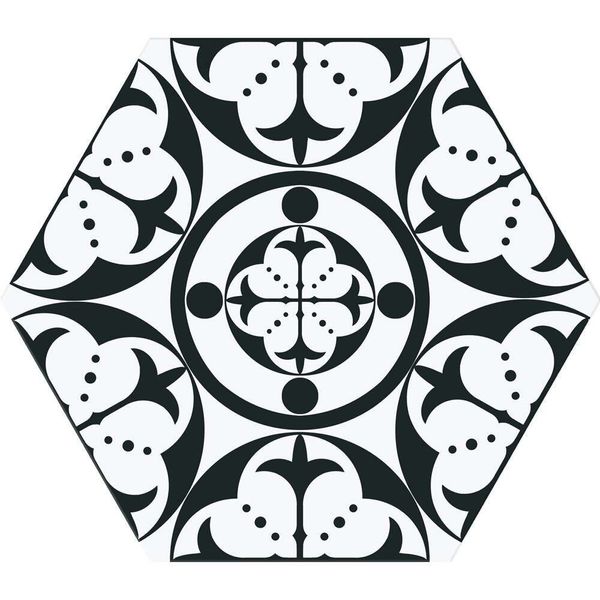 Carnaby Hexagon Decor Black Tile