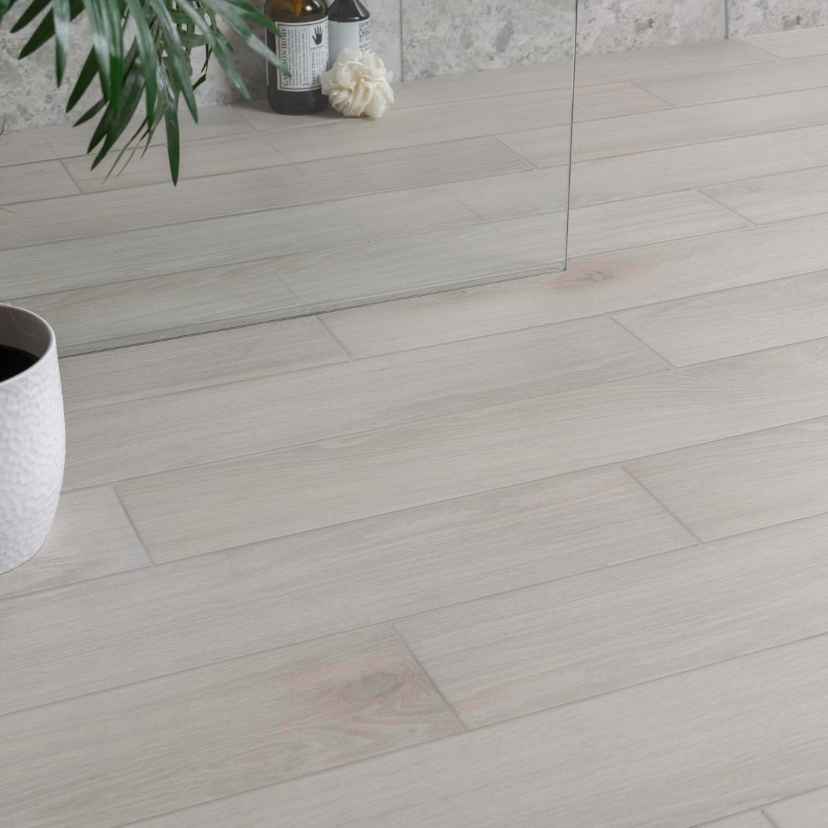 Sample - Civic White Wood Effect Tile15x90