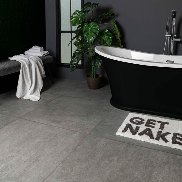 Clay Stone Effect Dark Stone Effect Grey Floor Tiles