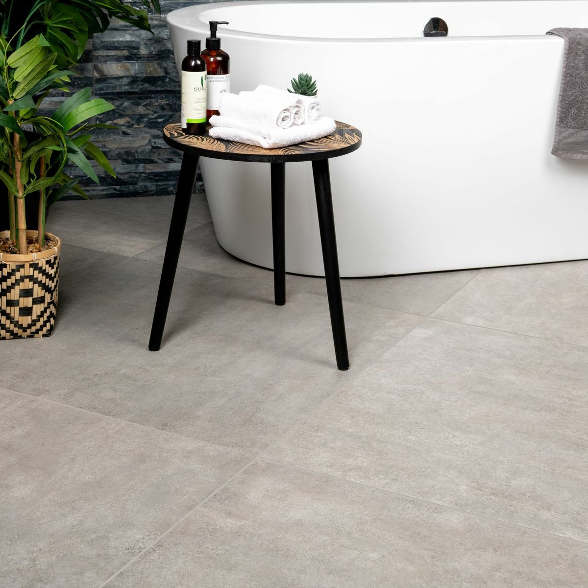 Clay Stone Effect Grey Stone Effect Floor Tiles