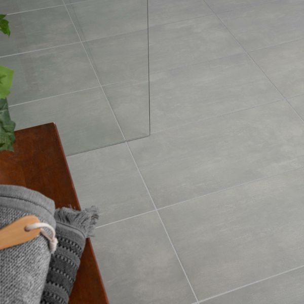 Concrete Flower Dark Grey 60x30 Concrete Effect Tiles