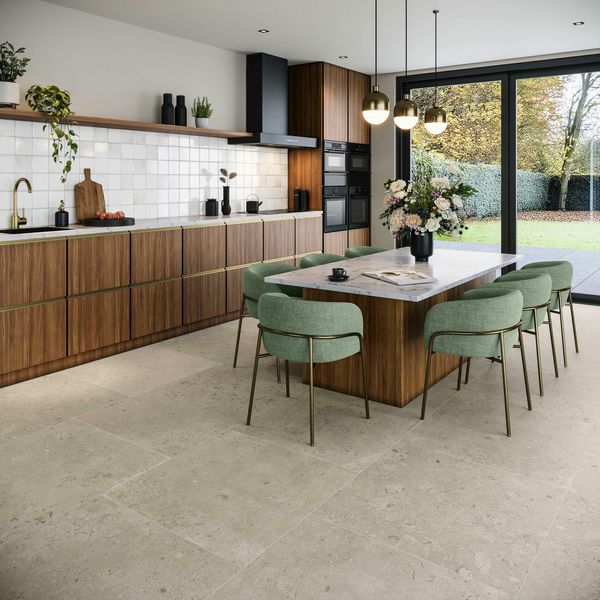 Sample - Coralina Beige Travertine Effect Tiles 90x90