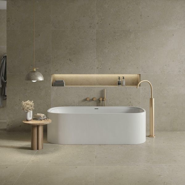 Sample Coralina Beige Travertine Effect Tiles 90x90