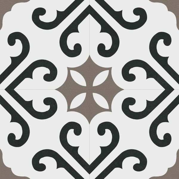 Sample - Bello Derby Matt Grey Patterned Floor Tiles 45x45