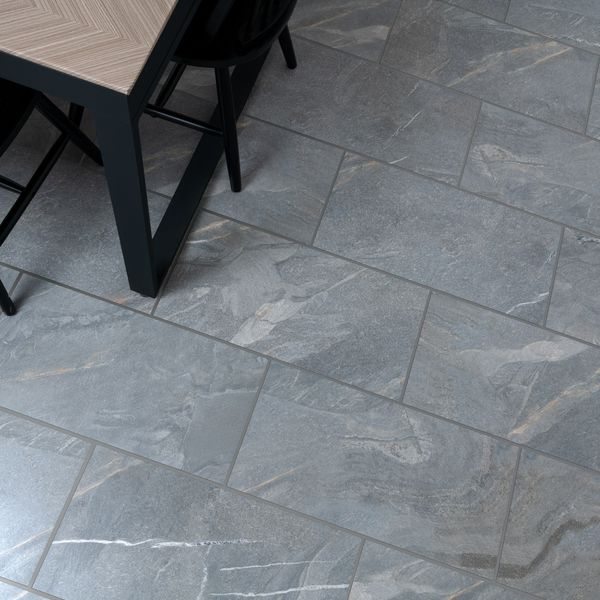 Sample - Granby Grey Matt Stone Effect Wall And Floor Rectified Tiles