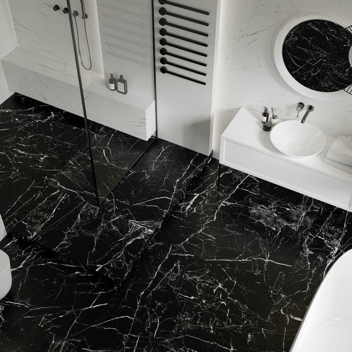 Marmo Morocco Black Marble Effect Wall and Floor Tiles 1197x597
