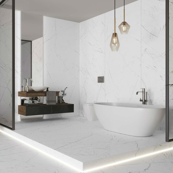 Sample Matt Marmo Thassos White Porcelain Tile
