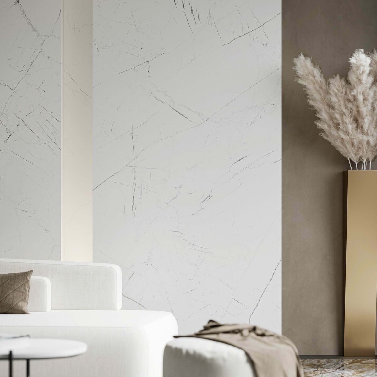 Sample - Marmo Thassos White Marble Effect Wall and Floor Tiles 1197x597
