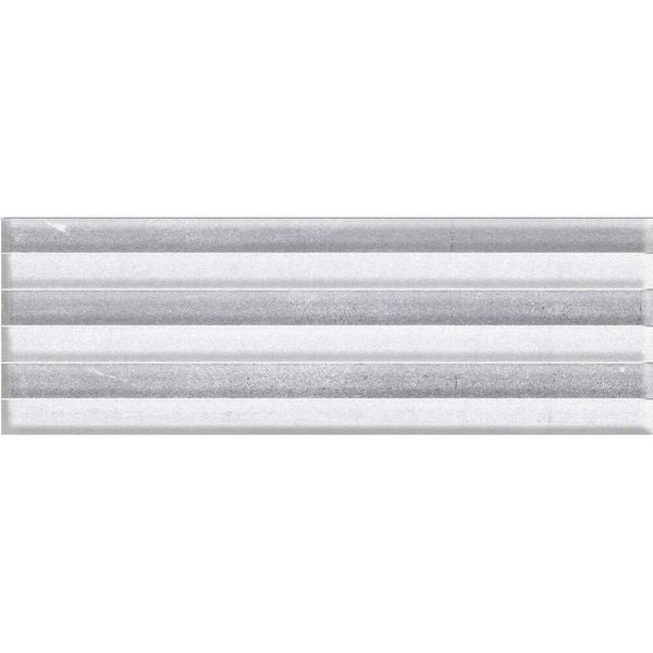Sample - Kite Stripe Relieve Decor Gris Stone Effect Tiles