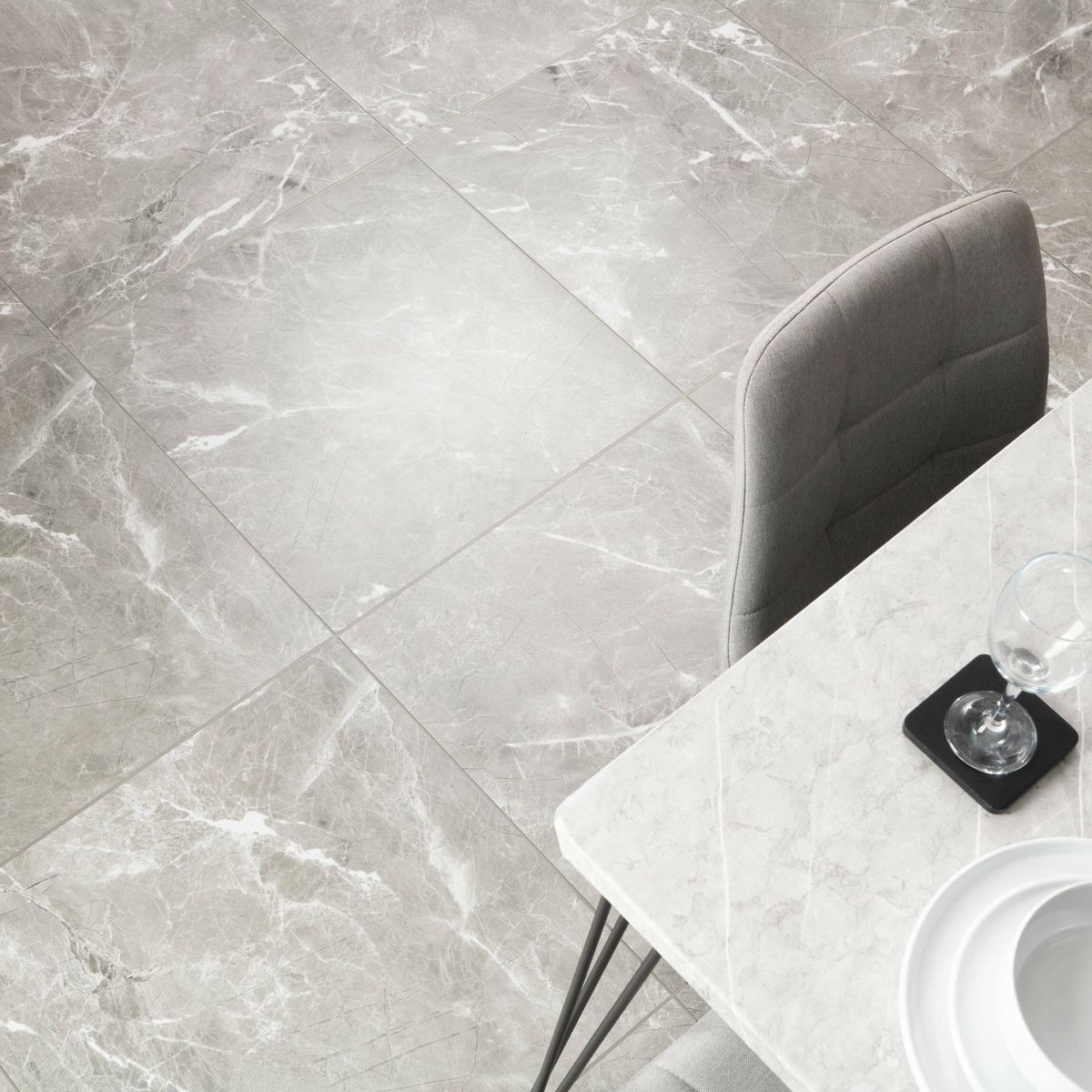 Sample - Makrana Breccia Grey Matt Wall and Floor Tiles