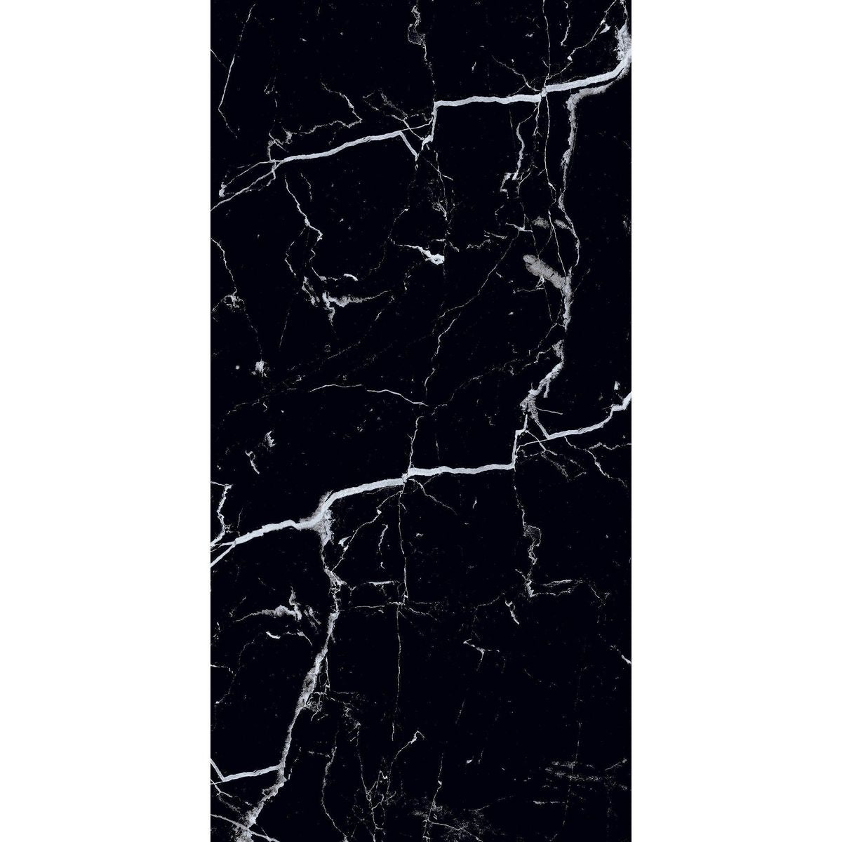 Sample - Genova Black Polished Marble Effect 600x1200