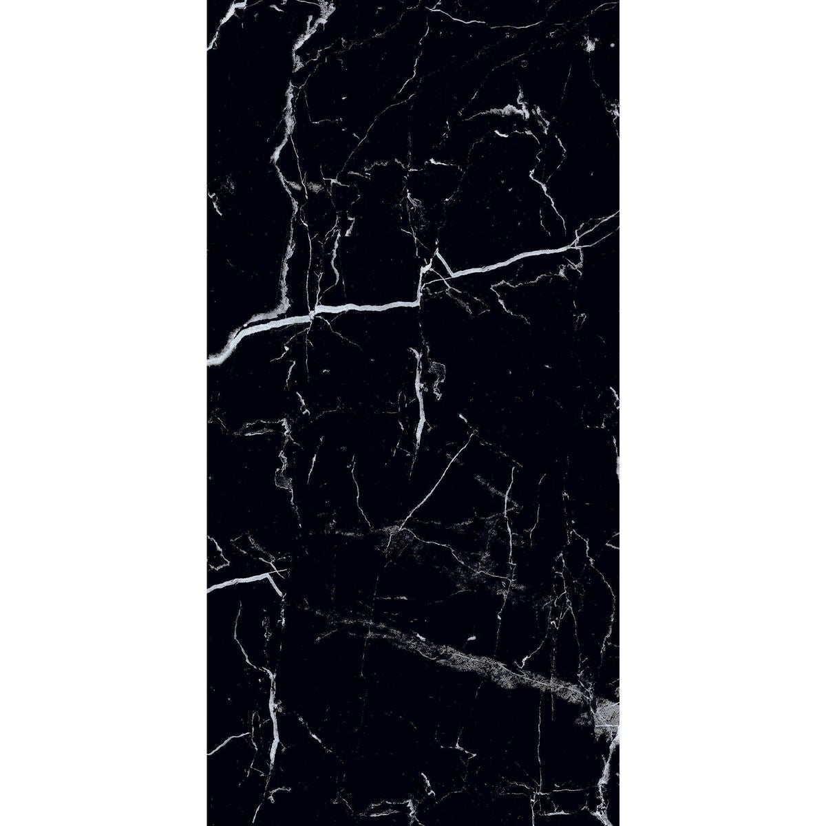 Sample - Genova Black Polished Marble Effect 600x1200