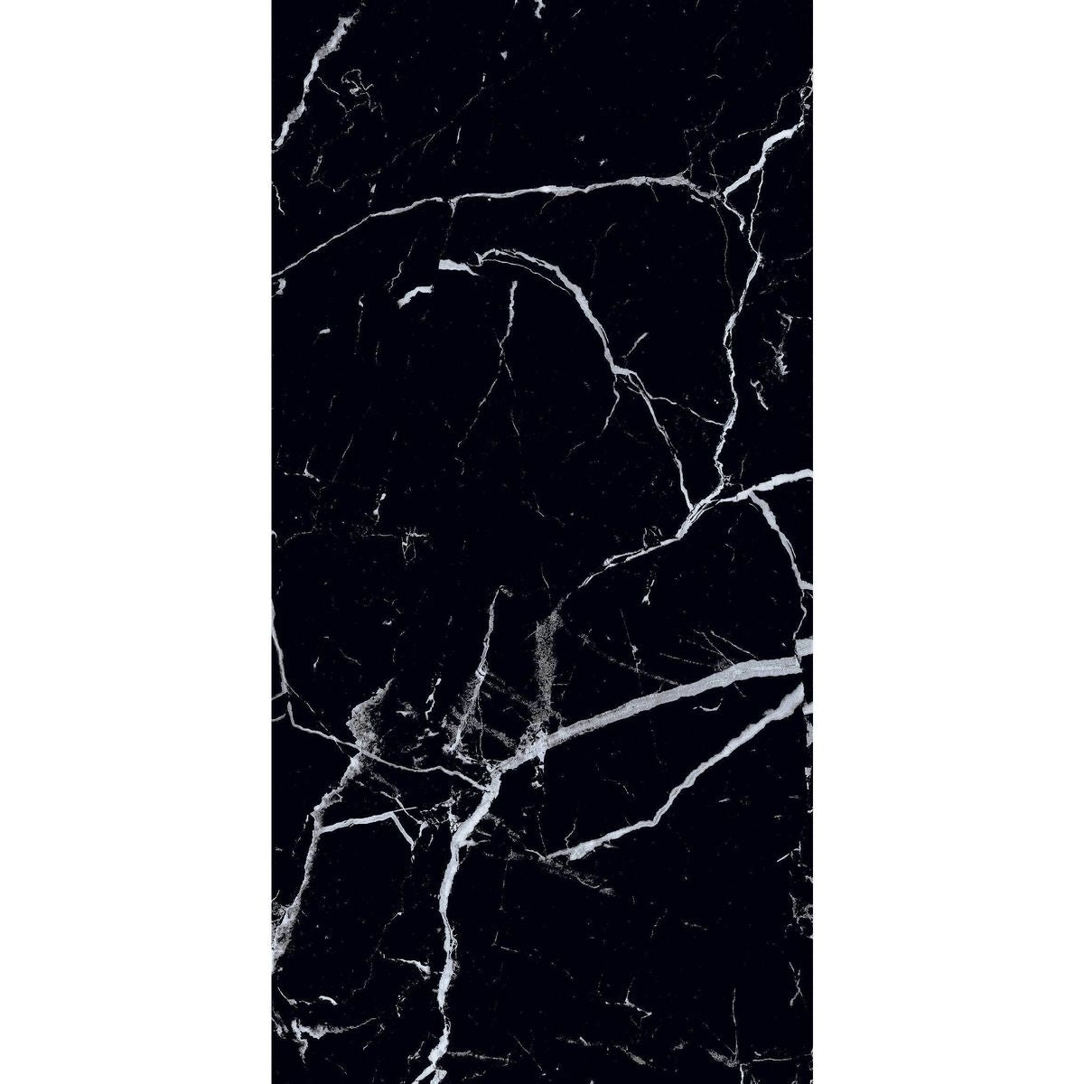 Sample - Genova Black Polished Marble Effect 600x1200