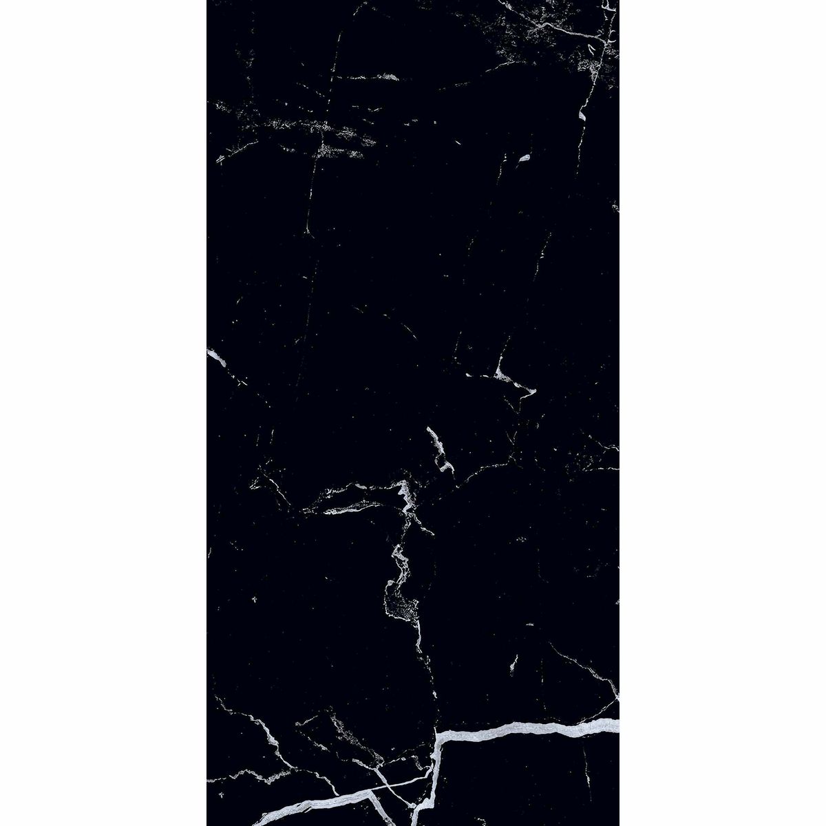 Sample - Genova Black Polished Marble Effect 600x300