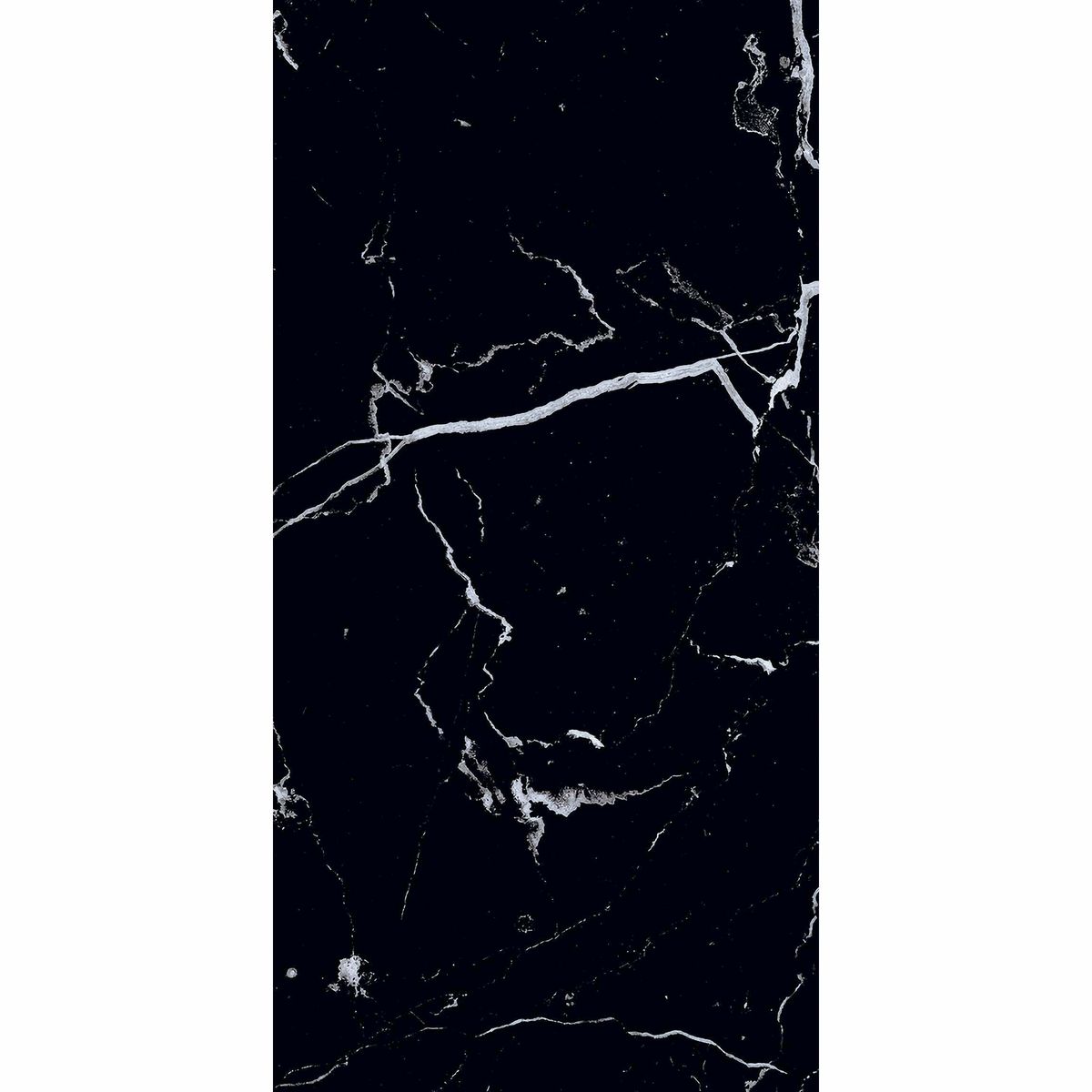Sample - Genova Black Polished Marble Effect 600x300