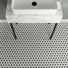 Sample Pixel Chequer Hexagon White Black Matt 23x23