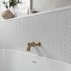 Pixel White Herringbone Gloss 22x73