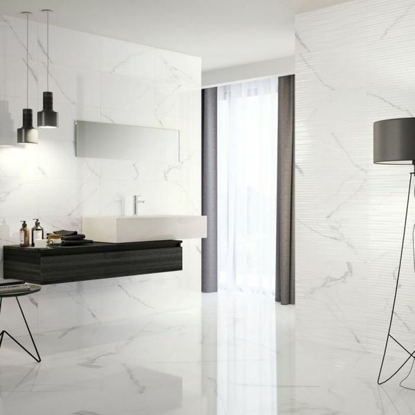 Sample - Polaris Polished Marble Effect Tile 600x600
