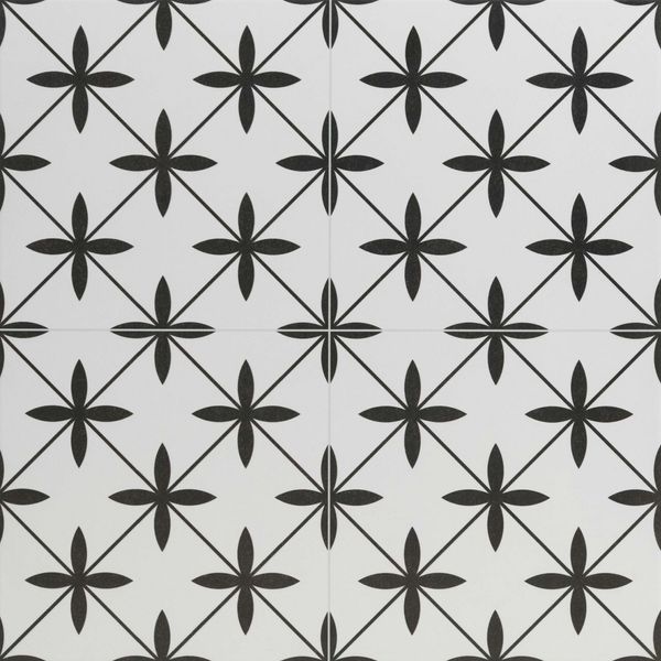 Sample - Poole White Matt Patterned Floor Tiles 450x450