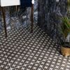 Sample - Poole Black Matt Patterned Floor Tiles 450x450