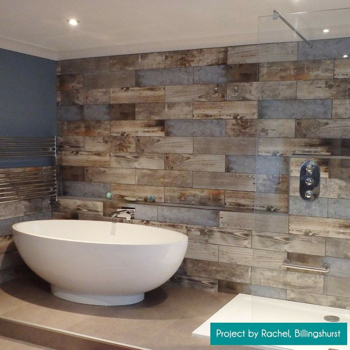 Sample - Vintage Blue Wood Effect Tile 15x60
