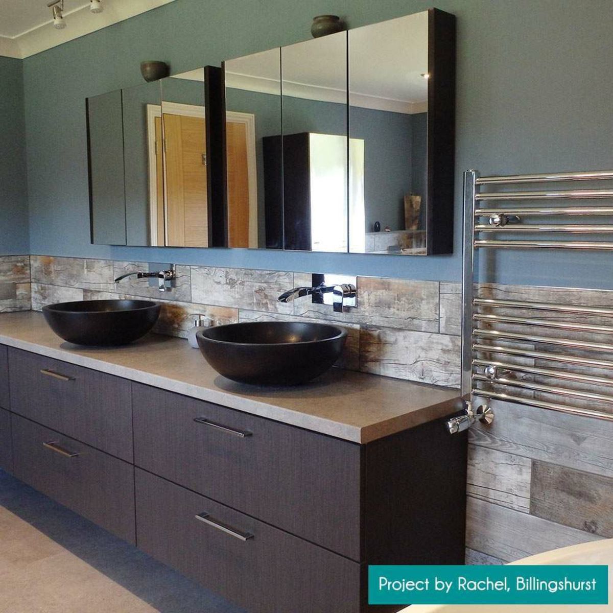 Sample - Vintage Blue Wood Effect Tile 15x60