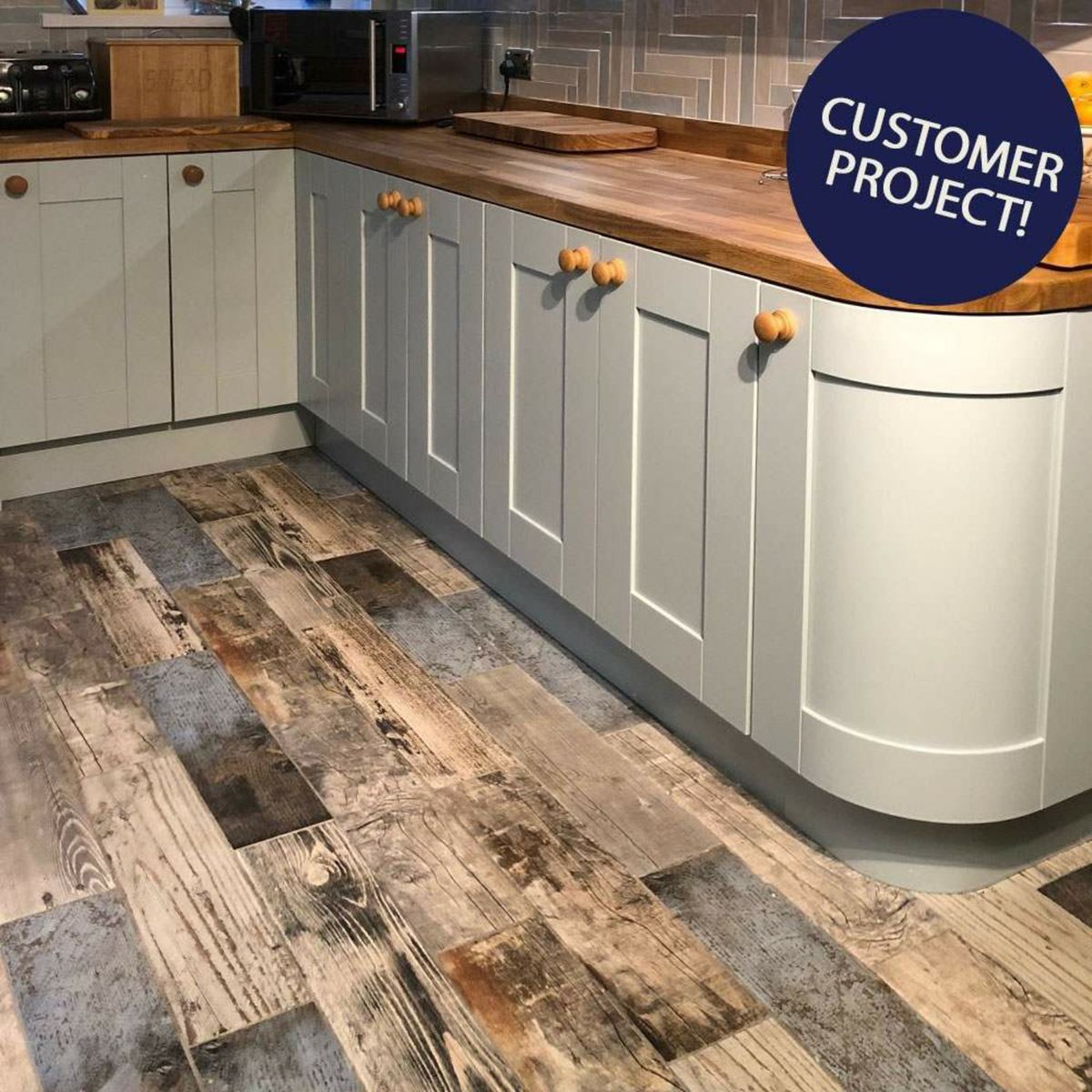 Sample - Vintage Blue Wood Effect Tile 15x60