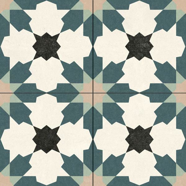Sample Bouquet Blue Matt Patterned Wall and Floor Tiles