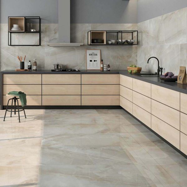 Signature Naza White Gloss Marble Effect Tiles