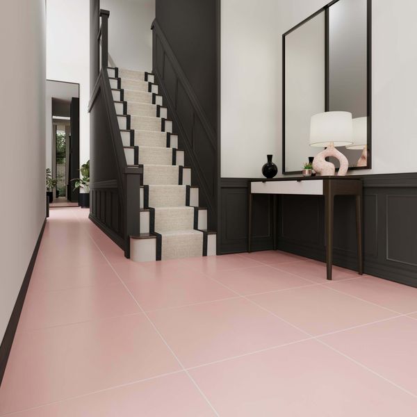 Sample - Cielo Polvere Pink Matt Plain Tiles 598x598