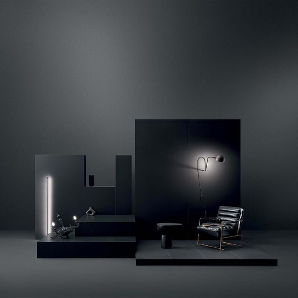 Sample - Cielo Nero Black Matt Plain Tiles 598x598