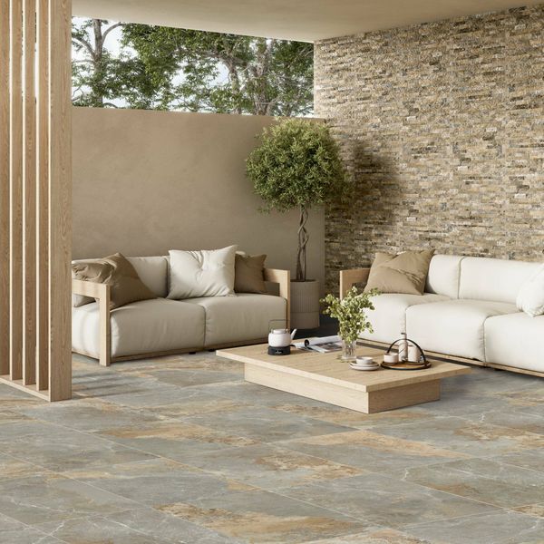 Strato Outdoor Light Natural Grey Slate Effect Matt 20mm Slabs