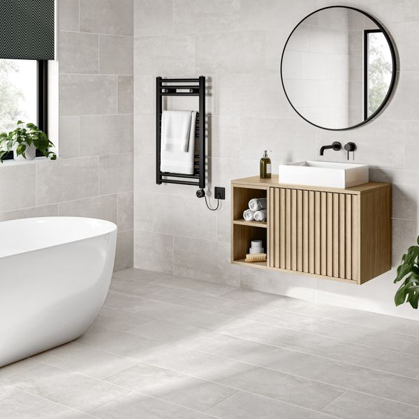 Tapa Light Bone Rectified Matt Stone Effect Tile 600x300x7mm