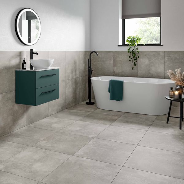 Sample Tapa Grey Rectified Matt Stone Effect Tile 600x600x7mm