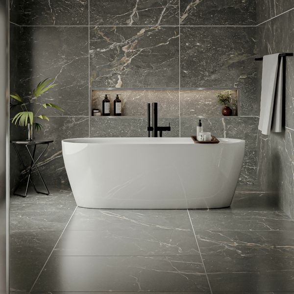 Toulouse Dark Stone Effect Tiles 90x90