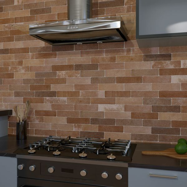 Sample - Tosca Teja Red Matt Brick Effect Tiles 62x235x9mm