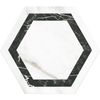 Sample - Venato Hexagon Dark Grey Marble Effect Tile